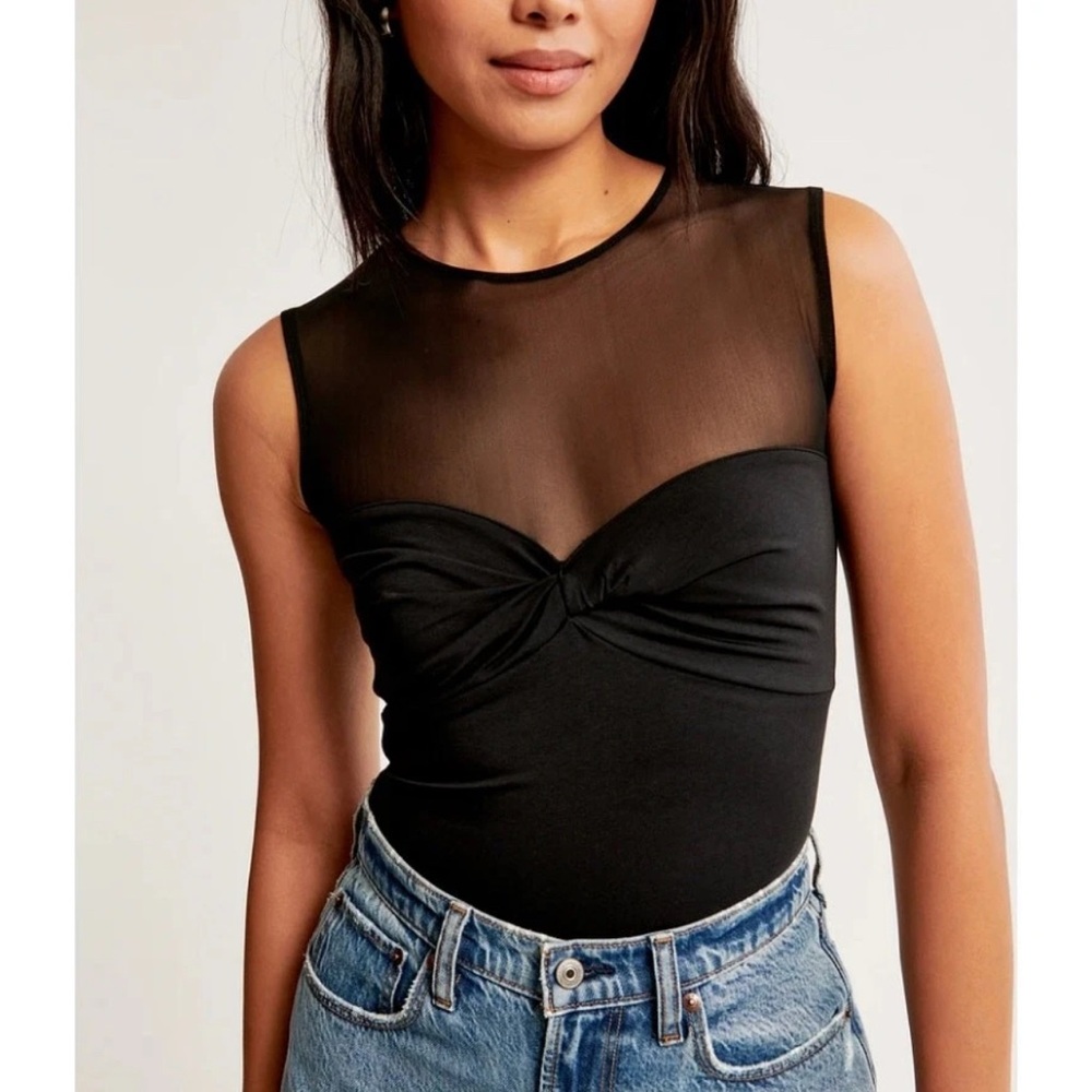 Abercrombie & Fitch Black Mesh Top